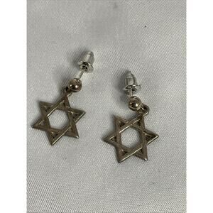 VTG VINTAGE STAR OF DAVID STERLING SILVER PREMIER DESIGNS EARRINGS